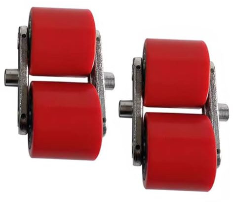 BESSX Rouleaux de transpalette, 2 × Rouleaux de transpalette diamètre 80 mm Roues de Chariot élévateur Robustes à Double roulement en PU for Chariots élévateurs de 2 à 3 tonnes(80x70mm)