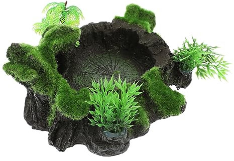 Happyyami Reptilien Wassernapf Strapazierfähigem Dekorative Futterschale Für Schildkröten Und Eidechsen Rutschfestes Design Für Füttern Und Trinken Umweltfreundliches Material
