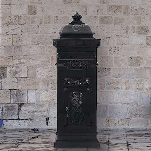 Cassetta della Posta in Alluminio Inossidabile Vintage Nera (11,35KG)