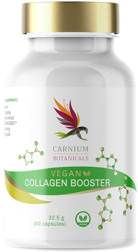 Carnium Botanicals Vegan Collagen Booster – Collagene Vegano Naturale con Silice, Aminoacidi e Vitamina C – Supporto per Pelle, Capelli e Unghie – 60 Capsule