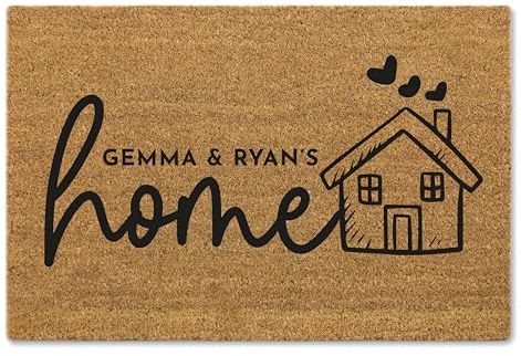 A1 Graphics Ltd Brush Door Mat Personalised Front Door Mat First Home Couple's Gift Couple's Home