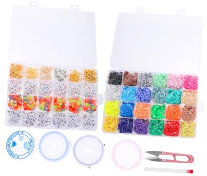 CIMAXIC Diy Polymer Clay Perlen Mit Loch Für Schmuckherstellung Lose Perlen Für Armbänder Und Halsketten Bastelarbeiten