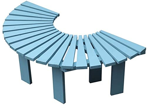 Panchina da giardino da esterno in legno di pino rustico curvo senza schienale - Sedie da patio resistenti alle intemperie per portico e cortile - Piccoli mobili in stile rustico (colore: B)