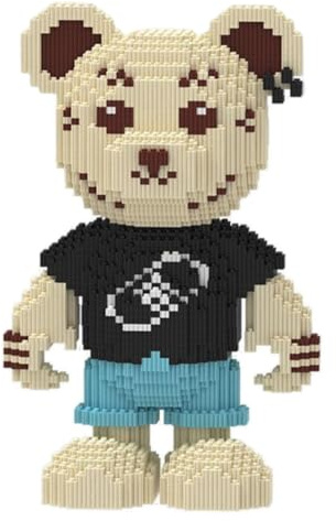 SANFUNET Mikro Bär Tier Bausteine Erwachsene, 5105 Teile Mini Bären Bausteinmodell, Moderner Streetwear Klemmbausteine MOC Bausatz Bauspielzeug, Not Kompatibel mit Großen Marken