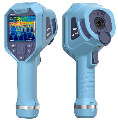 FOTRIC TK6 Wärmebildkamera, echte 384x288 IR-Auflösung, 40mK NETD, 30Hz, IPS-Touchscreen 3,5, Wechselakku, manueller Fokus, 5MP, -20°C bis 550°C, für Elektroinspektion, Gebäudethermografie & HLK