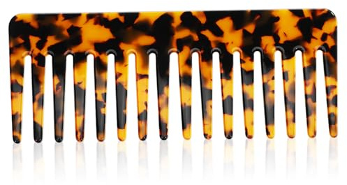 Alipis Pettine per Chioma Uomo in Acetato Antistatico Denti Larghi, Facile e Preciso per Chioma Spessi e Bagnati, Design Elegante e Portatile