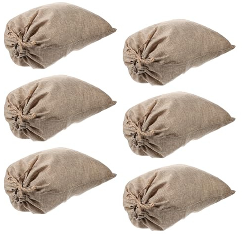 BESPORTBLE 6 Sacchetti Riutilizzabili in Iuta Coulisse 30X40 CM per Alimenti e Borsa per la Conservazione e la Resistente Agli Strappi per Domestico e Ortofrutticolo