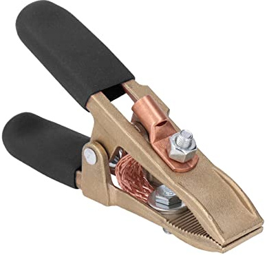 Morsetto di messa a terra per saldatura in ottone 500A, Clip di messa a terra per saldatura resistente, Morsetto di messa a terra con ampia apertura 60 mm, per saldature a (Copertina nera)