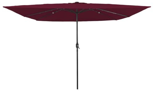 INLIFE Parasol de Jardin Rouge et Noir 295 x 295 x 245 cm-42003664