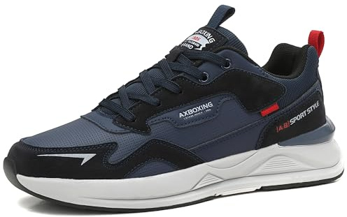 AX BOXING Basket Homme Chaussure de Sport Légères Sneakers Respirantes Basquettes Basse Chaussures Tennis Bleu 43 EU