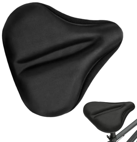 Cojín de asiento de bicicleta para hombre y mujer, ajustable, cómodo, funda de repuesto para sillín de bicicleta, almohadilla de asiento de bicicleta estática (estilo de silicona, 27 cm x 29 cm)