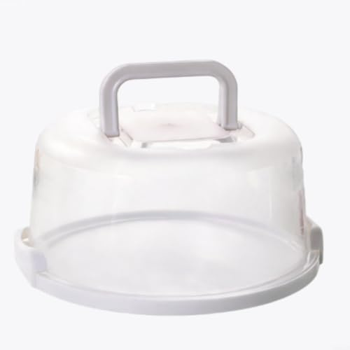 Zeroupshop Contenitore trasparente per cupcake con manico, contenitore ermetico per torte, contenitore portatile per riunioni, riutilizzabile, per pasticcini, frutta, bianco