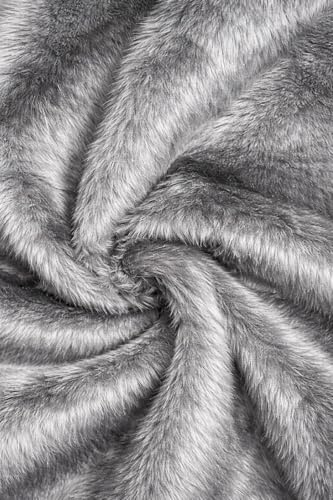 Kunstpelzstoff, einfarbig, 1 m – 150 x 100 cm, Dunkelgrau