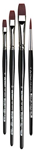 da Vinci Watercolor Series 4220 Top Acryl Brush Set for Acrylic, Oil, and Watercolor, Synthetic for Watercolor, Acrylic, and Oil, Multiple Sizes, 4 Brushes (Series 7185k, 7785k)