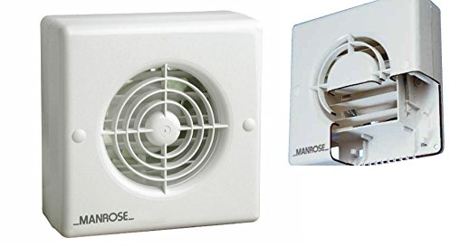 Manrose XF100 Automatic Shutter Bathroom Extractor Fan Standard Timer Pullcord Humidity (Timer Model)