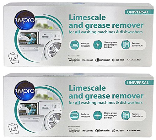 Indesit Geschirrspüler 3 in 1 Kalk Entkalker & Reinigungsmittel Entferner 24 x 50g Beutel (2 Packungen)