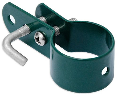NIEDERBERG METALL morsetto di montaggio e bloccaggio in metallo per recinzione a paletti rotondi, incluse viti, accessorio per recinzione a maglie, colore verde