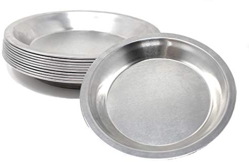 Pie Plate Aluminum Metal 8 Inch Pan - Set of 10
