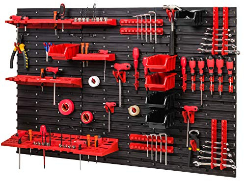 PAFEN Lagersystem 1158x780mm Stapelboxen Wandregal Schüttenregal 36 Halterungen, 5 x Fächer, Boxen