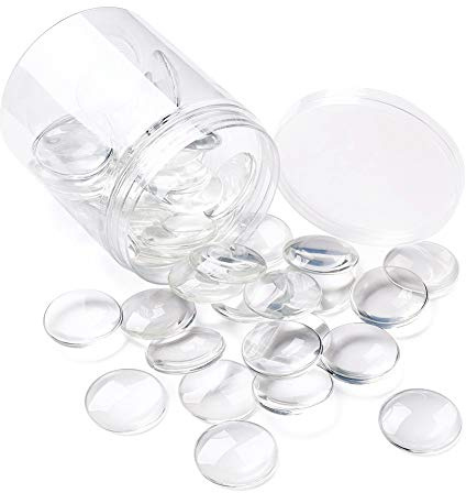 Craftdady Transparente Glas-Cabochons, 40 mm, klare Glas-Cabochons, flache Rückseite, Kuppel, halbrund, Cabochon-Abdeckungen für Foto-Anhänger, Schmuckherstellung, 50 Stück