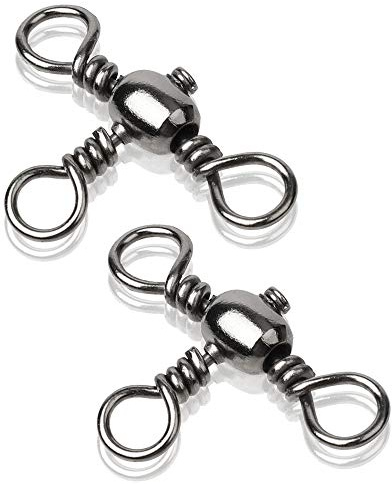 AMYSPORTS Stainless 3way Swivel Fishing crossline swivels 3 Way rigs Saltwater Freshwater Drifting trolling Fishing Tackle Connector for Spoons Minnow baits 25pcs 35lbs