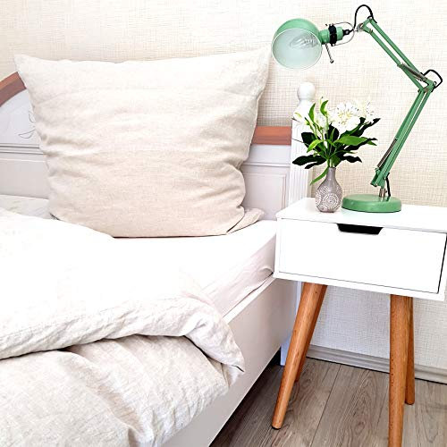 leinenlieb®: Leinen-Bettwäsche aus 100% Leinen (Bettwäsche-Set: Decke 135 x 200 cm und Kissen 80 x 80 cm), Stonewashed Leinenbettwäsche Natur beige, Bettbezug aus hochwertigem reinem Leinen