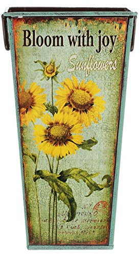 YARNOW Shabby Blumenvase Vintage Blumeneimer Rustikaler Blumentopf Shabby Chic Deko Eisen Landhaus Vase Metall Eimer Retro Übertopf für Balkon Schreibtisch Büro Wohnzimmer Tischdeko