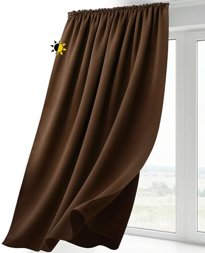 BEAUTEX Verdunklungsvorhang 300x245 Dunkelbraun Kräuselband Blickdicht | lichtmindernd, wärmeisolierend, pflegeleicht, waschbar, für Schiene geeignet, viele Farben und Größen