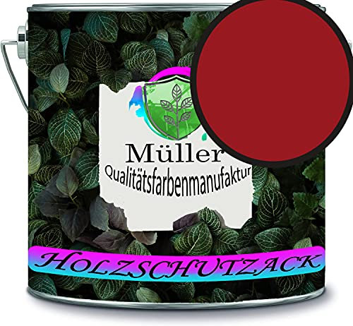 Müller - Vernice protettiva per legno, resistente alle intemperie, protezione a lungo termine dagli agenti atmosferici, colore di protezione per legno RAL 3002, colore: rosso caminetto, qualità