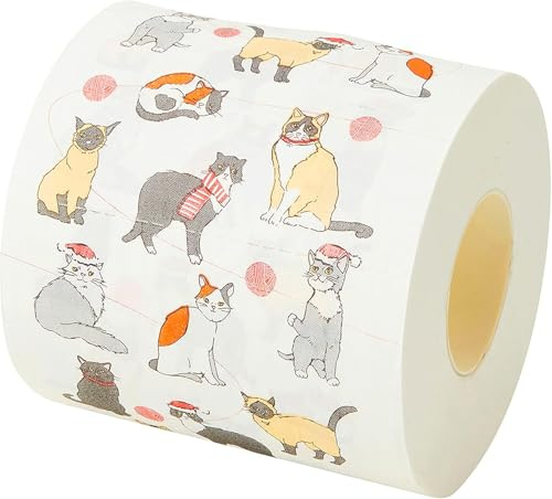 Talking Tables Toilettenpapier mit Katzenmotiv, lustiges Badezimmer-Accessoire, Geschenke für Weihnachten, BC-PET-T-ROLL-CAT, Rot, Einheitsgröße