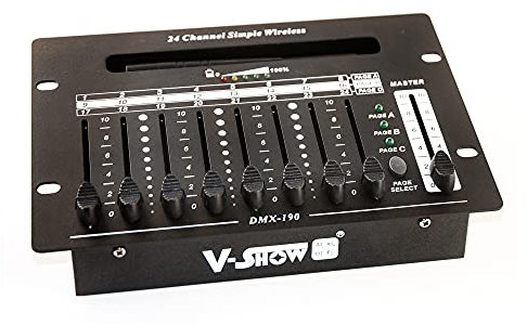 CLE Mischpult DMX Controller akkubetrieben aufladbar 24 Kanäle für LED-Akkustrahler kabellos