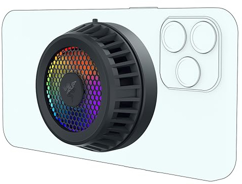 Razer Phone Cooler Chroma für iPhone (MagSafe kompatibel) - Smartphone Kühlungslüfter mit Chroma RGB Beleuchtung, USB-C
