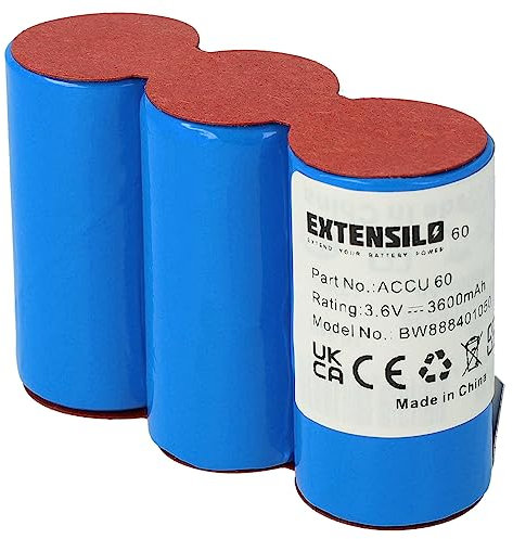 EXTENSILO batteria sostituisce Wolf Garten RV-E6 per (3600mAh, 3,6V, NiMH)