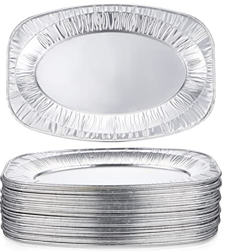 CALLARON 30 Piezas Comidas Desechables De Papel De Aluminio Forro De Mesa De Vapor Sartenes De Aluminio Pan Placa De Papel De Aluminio Platos para Servir Papel De Estaño 16a Alimento Tarta