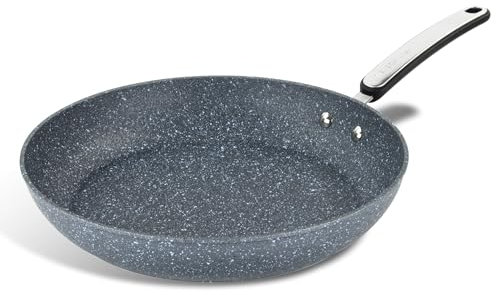 Scoville Expert Neverstick+ 30cm Frying Pan, Large Non Stick Frying Pan, Rapid Heat Conduction, Suitable for All Hobs, Perfect for Frying Eggs, PFOA Free, Dishwasher Safe, Aluminium, Grey