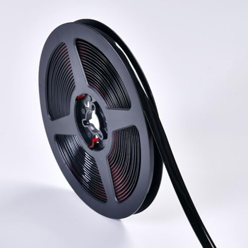 Moulure flexible quart de rond auto-adhésive,Bande de calfeutrage imperméable à l'eau,à coller et à décoller Pour les coins de murs,les plafonds,les armoires,les cadres de portes de fenêtres(Noir)
