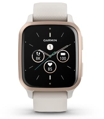 Garmin Venu Sq 2, Smartwatch, Display 1,4 AMOLED, GPS, Cardio, SpO2, 25+ App Sport & Fitness, Workout, Garmin Coach, Garmin Pay, Autonomia fino a 11 giorni (Cream Gold & White) (Ricondizionato)