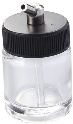 EXCEART 22cc Glass Airbrush Bottles Caps for Model Painting, Refillable Airbrush Paint Jars, Professional Paint Cup Accessory for Hobbyists and Artists