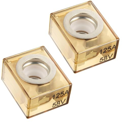 BOJACK Terminal Fuse 125A Marine Rated Battery Fuse (MRBF) 58V DC Max IP66 Waterproof for the Circuit Protection of Automobiles RVs Cranes Ships Charging Piles 125Amp(Pack of 2)