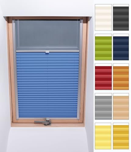 Stuza Tenda Plissettata Termica per Finestra da Tetto – Su Misura – Collezione 8 Tessuti – Larghezza 30–120 cm, Altezza 50–149 cm – Protezione solare e oscurante per finestre da tetto
