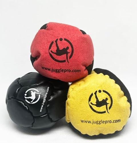 Footbag Hacky Sack Classic –3er Set hackisack bälle Handgenäht mit verstärkten Nähten & Amara Ultra Suede – Jonglierbälle für Anfänger & Profis – Für Indoor & Outdoor geeignet