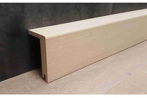 PROVISTON Barre de recouvrement de tuyaux chauffants, jusqu'à 88 mm, hauteur : 64 x 96 x 2500 mm, noyau en MDF chêne à coller, clips, vis et clous, bande de recouvrement pour tuyaux de chauffage by