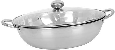 FUNOMOCYA Hot Pot Lid Double Flavor Stockpot Stainless Steel Pot Kitchen Accessory for Family Random Style