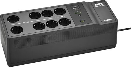 APC UPS BE1050G2-GR reservbatteri 1050 VA UPS med AVR, 8 Schuko CEE 7/3-uttag, (2) USB-laddningsportar, avbrottsfri strömförsörjning för Back-UPS