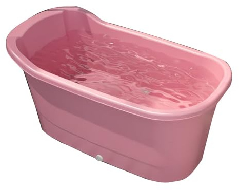 Bärbart badkar för vuxna, stort tjockt fristående badkar, fristående nedsänkt badkar, för vuxna(Pink1)