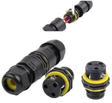BIANMTSW IP68 M16 Outdoor LED Lighting Junction Box Waterproof Cable Connector 2/3 Pin Screw Terminal Adapter Electrical wire connectors (M16 2P 5-8mm)