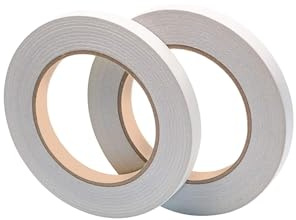 THE GEEK LA Double Sided Tape – Extra Strong Sticky Tissue Tape for Crafting, Scrapbooking & Photo Mounting – 12mm x 33m (2 Rolls)