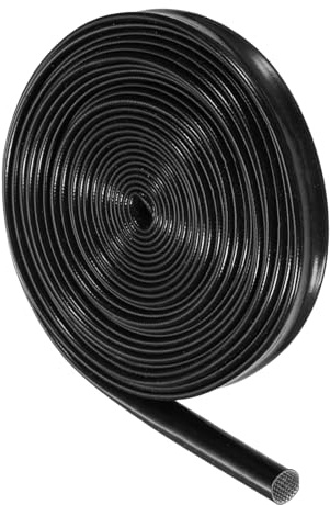 QUARKZMAN Guaina Intrecciata Isolante per Cavi, 20 Ft-5/16 Pollice ID Nero, Guaina in fibre di Vetro Silicone ad Alta Temperatura per Avvolgimento Cavi, Protezione Cablaggio Automobilistico