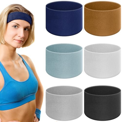 FLEXNOVA 6 Stück Haarband Damen, Stirnband Damen Sport Dünn, Haarband Kosmetik Haarbänder, Headband Stirnbänder Sportstirnband, Hair Band Kopfband für Laufen, Radfahren, Yoga, Fitness