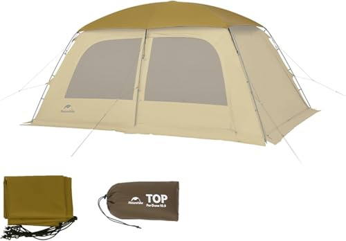 Naturehike Dune Hot Tent with Stove Jack, 4 Seasons 2-4 Person Tents for Outdoor Camping, Double Layer 6 Person for Family, Picnic, Fishing, Car Camping UPF50+ & Waterproof (Dune10.9-Top)